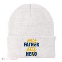 My Father My Hero Cute Dad Gift Beanie thumb 0