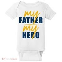 My Father My Hero Cute Dad Gift Baby Bodysuit thumb 0