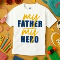 My Father My Hero Cute Dad Gift Kids T-Shirt thumb 3