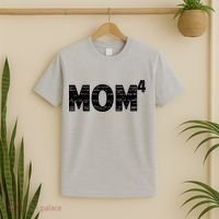 Mom4, Four, Mother's Day, Best Mom, Mother of 4 T-Shirt thumb 2