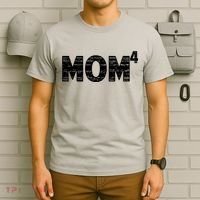 Mom4, Four, Mother's Day, Best Mom, Mother of 4 T-Shirt thumb 6
