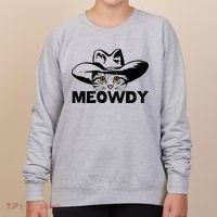 Meowdy Funny Mashup Between Meow And Howdy Cat Meme Great Gift Women's Sweatshirt thumb 0