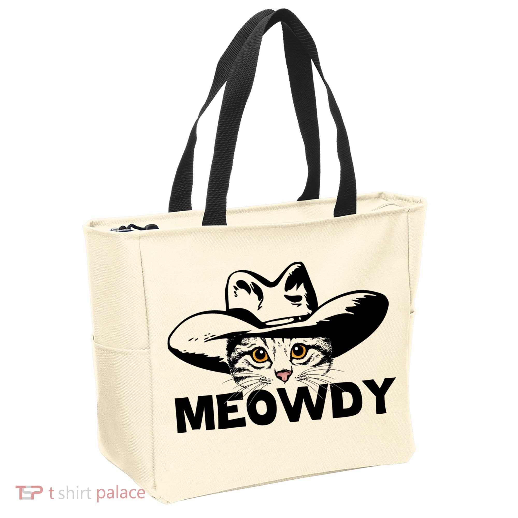 Meowdy Funny Mashup Between Meow And Howdy Cat Meme Great Gift Tote Bag