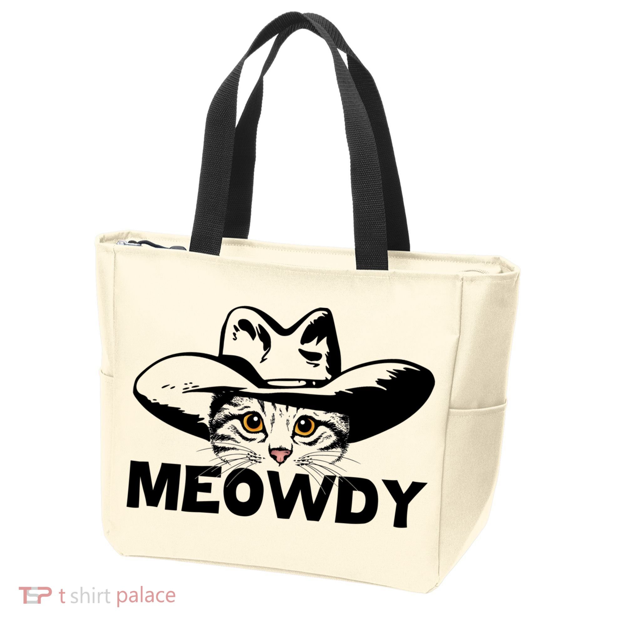 Meowdy Funny Mashup Between Meow And Howdy Cat Meme Great Gift Tote Bag