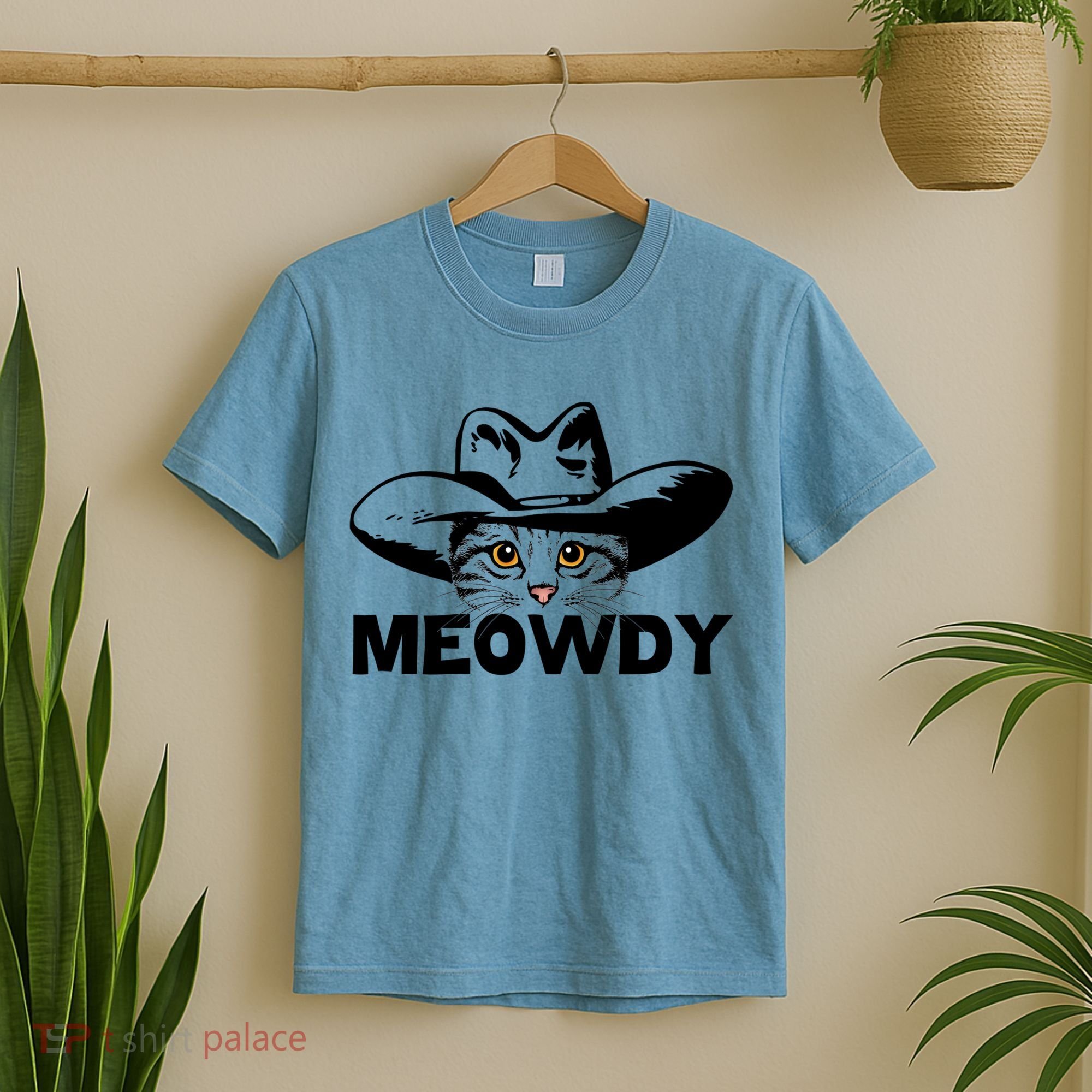 Meowdy Funny Mashup Between Meow And Howdy Cat Meme Great Gift T-Shirt