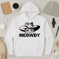 Meowdy Funny Mashup Between Meow And Howdy Cat Meme Great Gift Hoodie thumb 3
