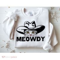Meowdy Funny Mashup Between Meow And Howdy Cat Meme Great Gift Sweatshirt thumb 2