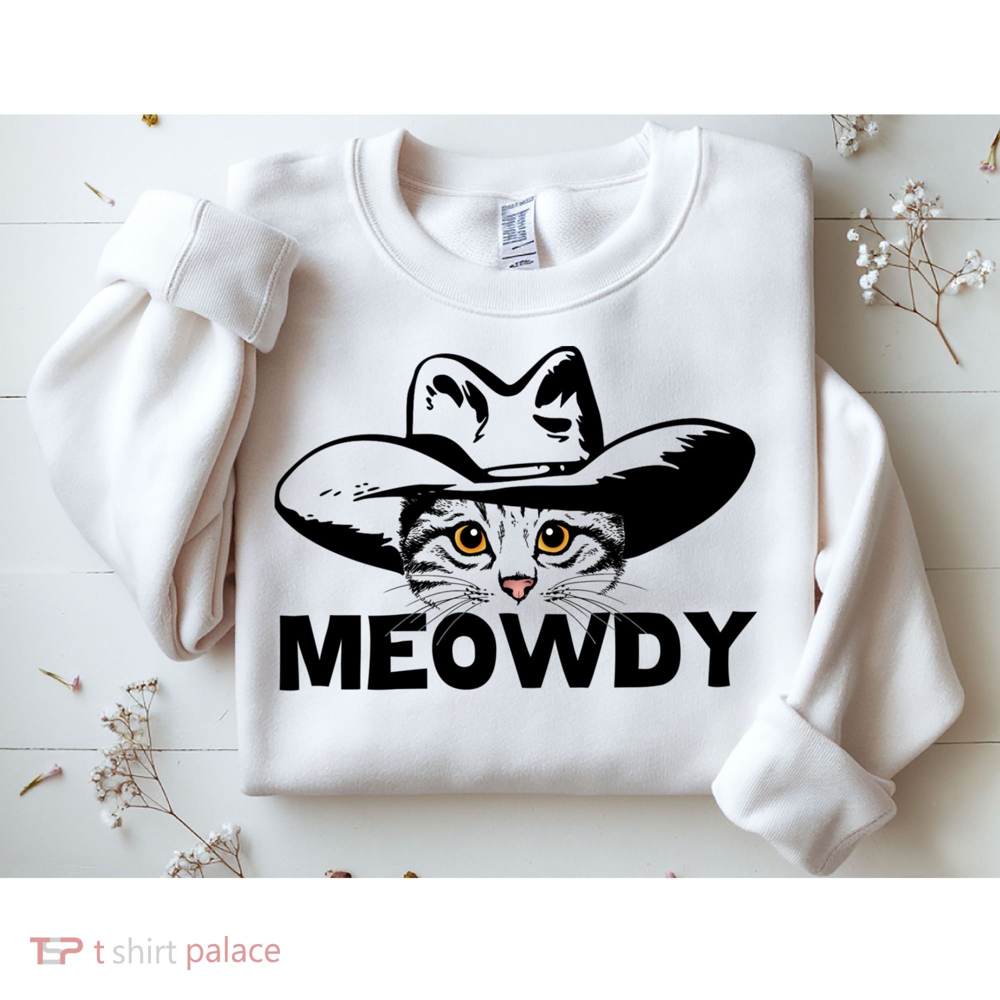 Meowdy Funny Mashup Between Meow And Howdy Cat Meme Great Gift Sweatshirt