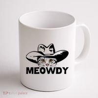 Meowdy Funny Mashup Between Meow And Howdy Cat Meme Great Gift Coffee Mug thumb 1
