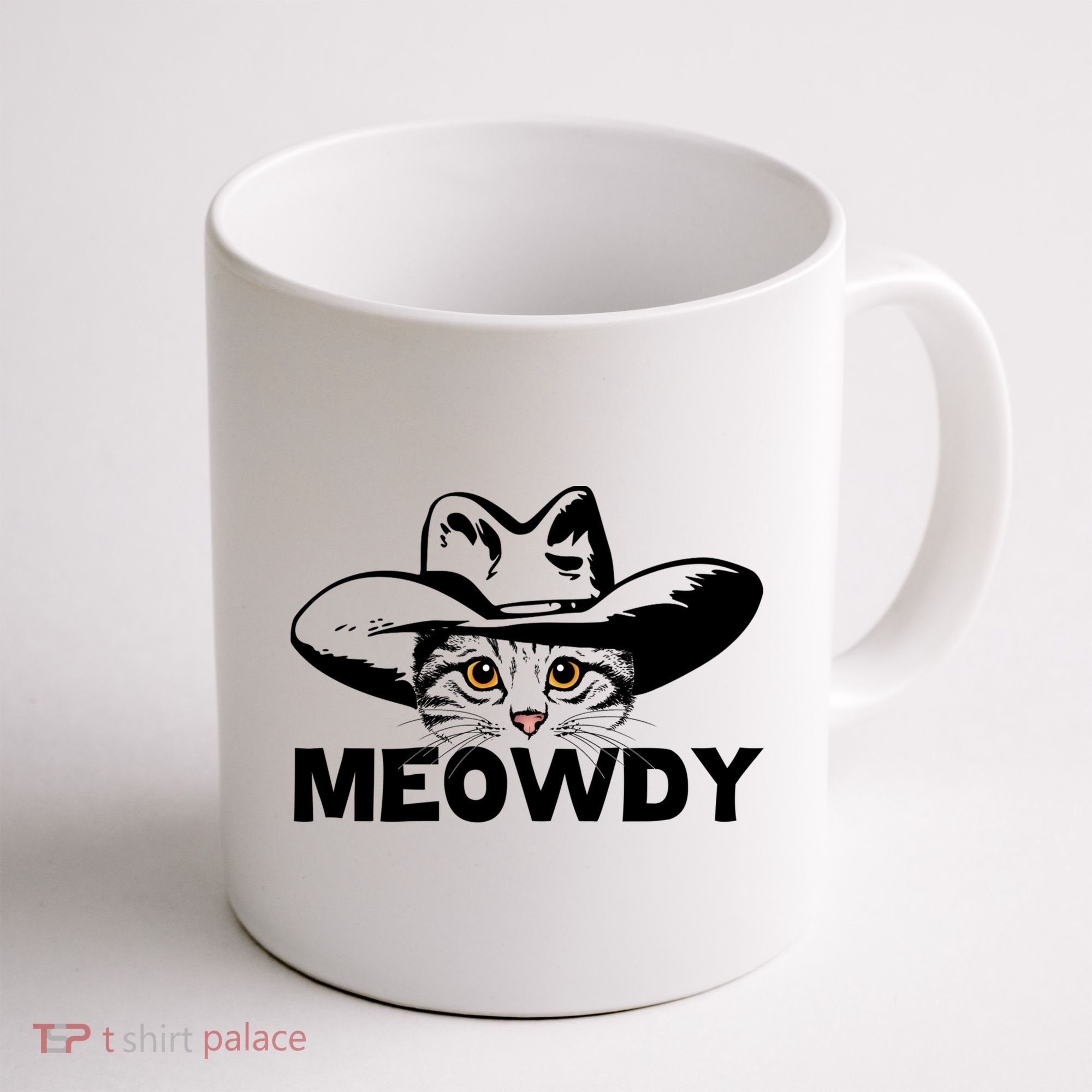 Meowdy Funny Mashup Between Meow And Howdy Cat Meme Great Gift Coffee Mug