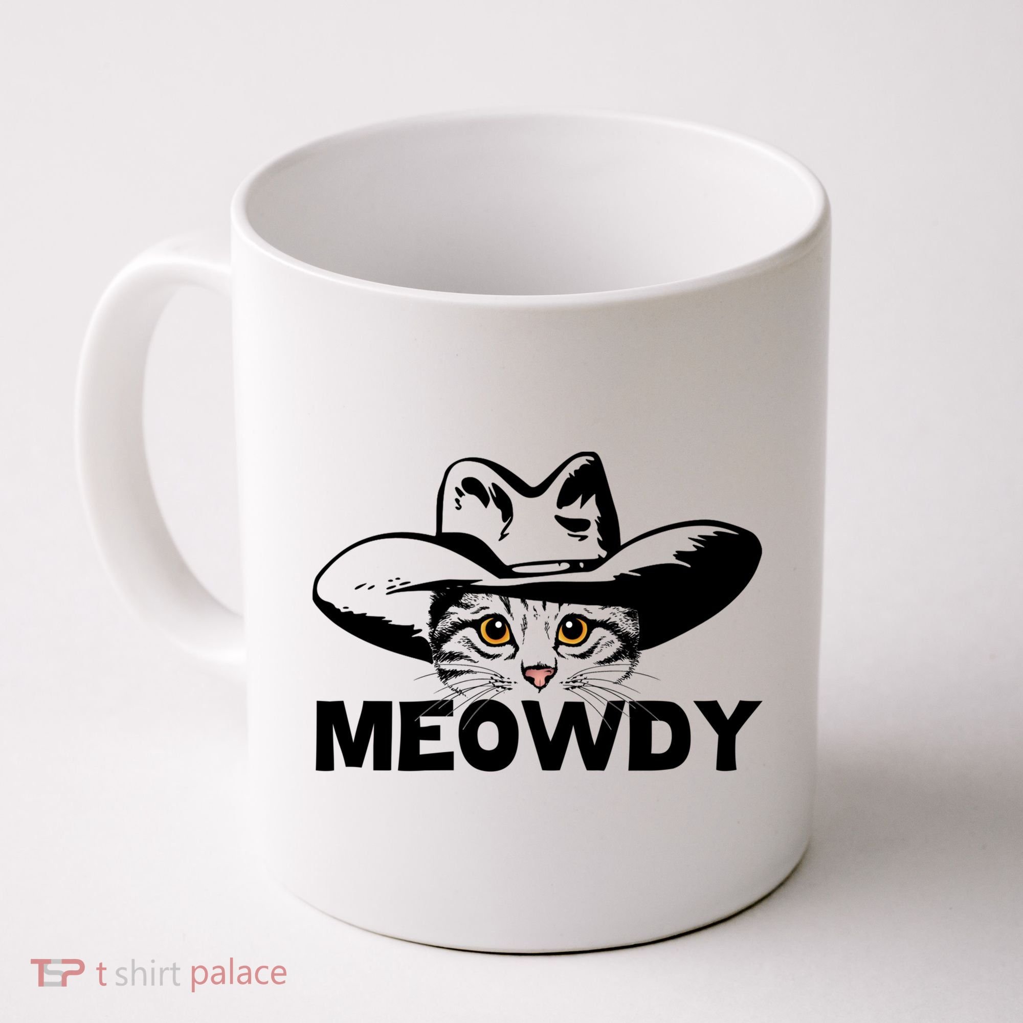 Meowdy Funny Mashup Between Meow And Howdy Cat Meme Great Gift Coffee Mug
