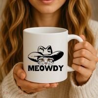Meowdy Funny Mashup Between Meow And Howdy Cat Meme Great Gift Coffee Mug thumb 3