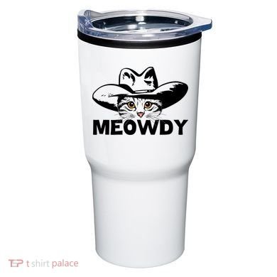 Meowdy Funny Mashup Between Meow And Howdy Cat Meme Great Gift Tumbler