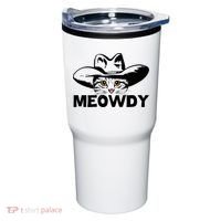Meowdy Funny Mashup Between Meow And Howdy Cat Meme Great Gift Tumbler thumb 0