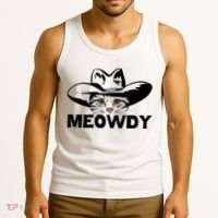 Meowdy Funny Mashup Between Meow And Howdy Cat Meme Great Gift Tank Top thumb 3