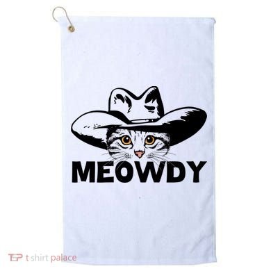 Meowdy Funny Mashup Between Meow And Howdy Cat Meme Great Gift Golf Towel