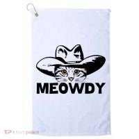Meowdy Funny Mashup Between Meow And Howdy Cat Meme Great Gift Golf Towel thumb 0