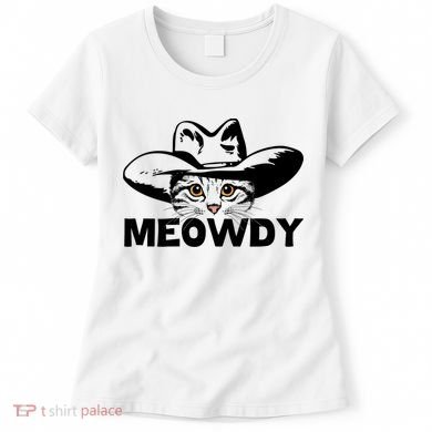 Meowdy Funny Mashup Between Meow And Howdy Cat Meme Great Gift Women's T-Shirt