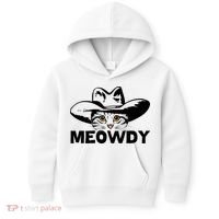 Meowdy Funny Mashup Between Meow And Howdy Cat Meme Great Gift Kids Hoodie thumb 0