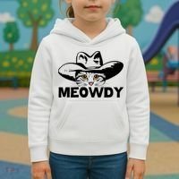 Meowdy Funny Mashup Between Meow And Howdy Cat Meme Great Gift Kids Hoodie thumb 3