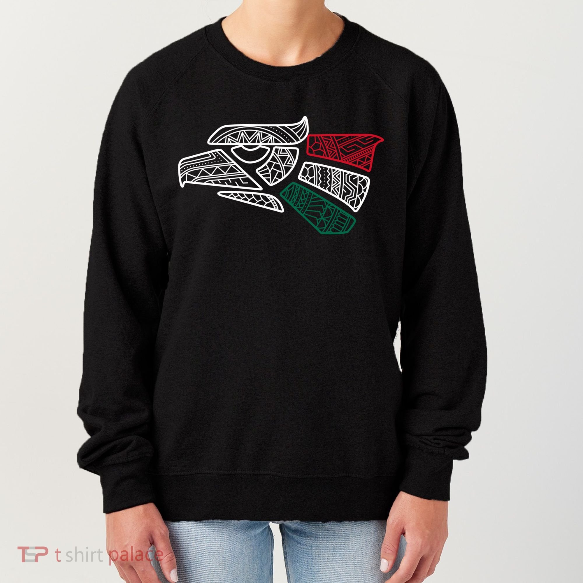 Mexico Flag Mexican Eagle Aztec Style Hecho En Mexico Women's Sweatshirt