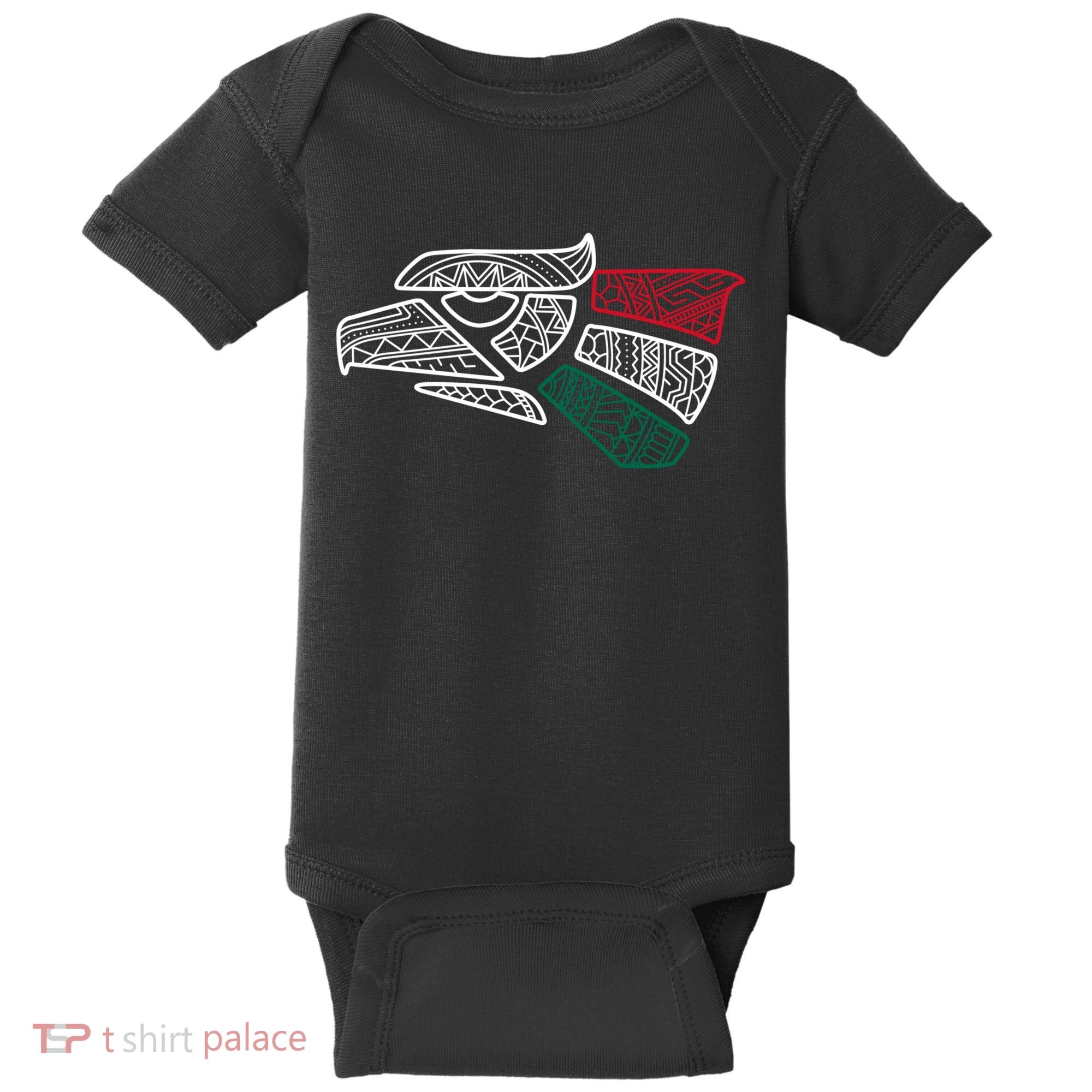 Mexico Flag Mexican Eagle Aztec Style Hecho En Mexico Baby Bodysuit