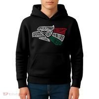 Mexico Flag Mexican Eagle Aztec Style Hecho En Mexico Kids Hoodie thumb 4