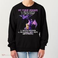 My Four Moods I Need Coffee I Need A Nap Dragon Women's Sweatshirt thumb 0