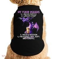 My Four Moods I Need Coffee I Need A Nap Dragon Doggie Tank thumb 0