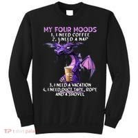 My Four Moods I Need Coffee I Need A Nap Dragon Sweatshirt thumb 0