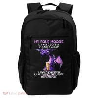 My Four Moods I Need Coffee I Need A Nap Dragon Backpack thumb 0