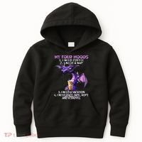 My Four Moods I Need Coffee I Need A Nap Dragon Kids Hoodie thumb 0