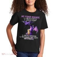 My Four Moods I Need Coffee I Need A Nap Dragon Kids T-Shirt thumb 2