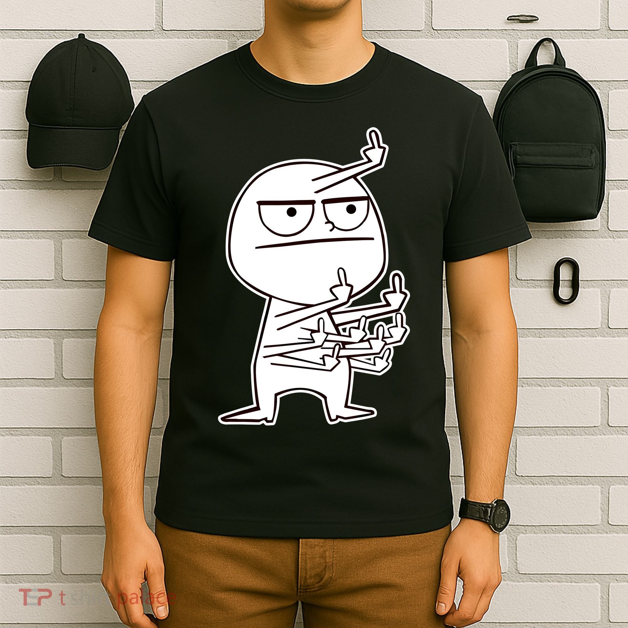 Middle Finger Maniac Funny T-Shirt