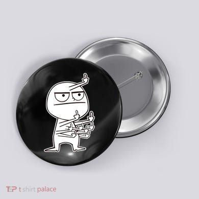 Middle Finger Maniac Funny Button