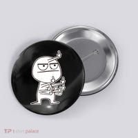 Middle Finger Maniac Funny Button thumb 0
