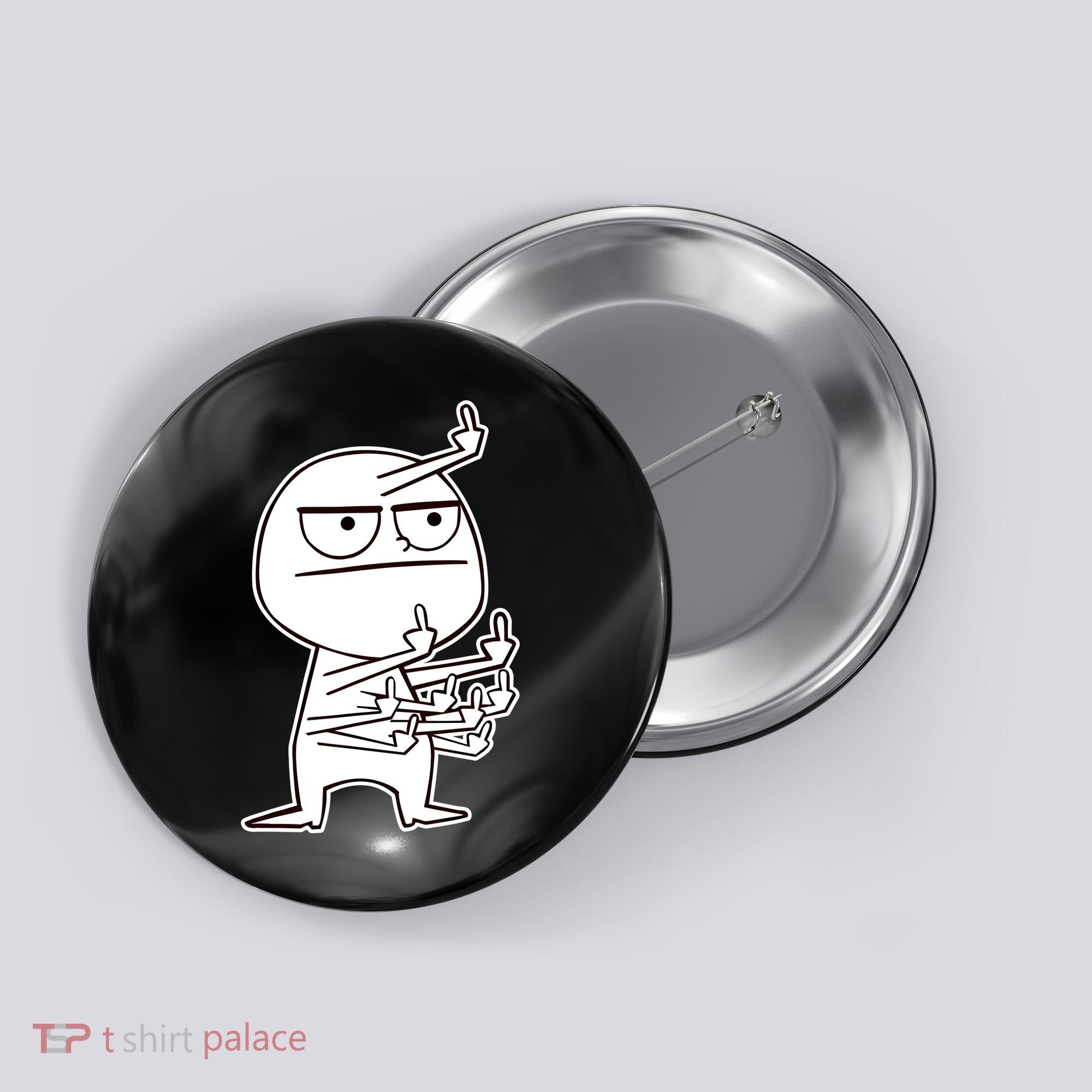 Middle Finger Maniac Funny Button
