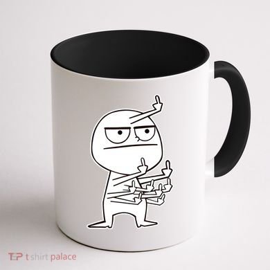 Middle Finger Maniac Funny Coffee Mug back