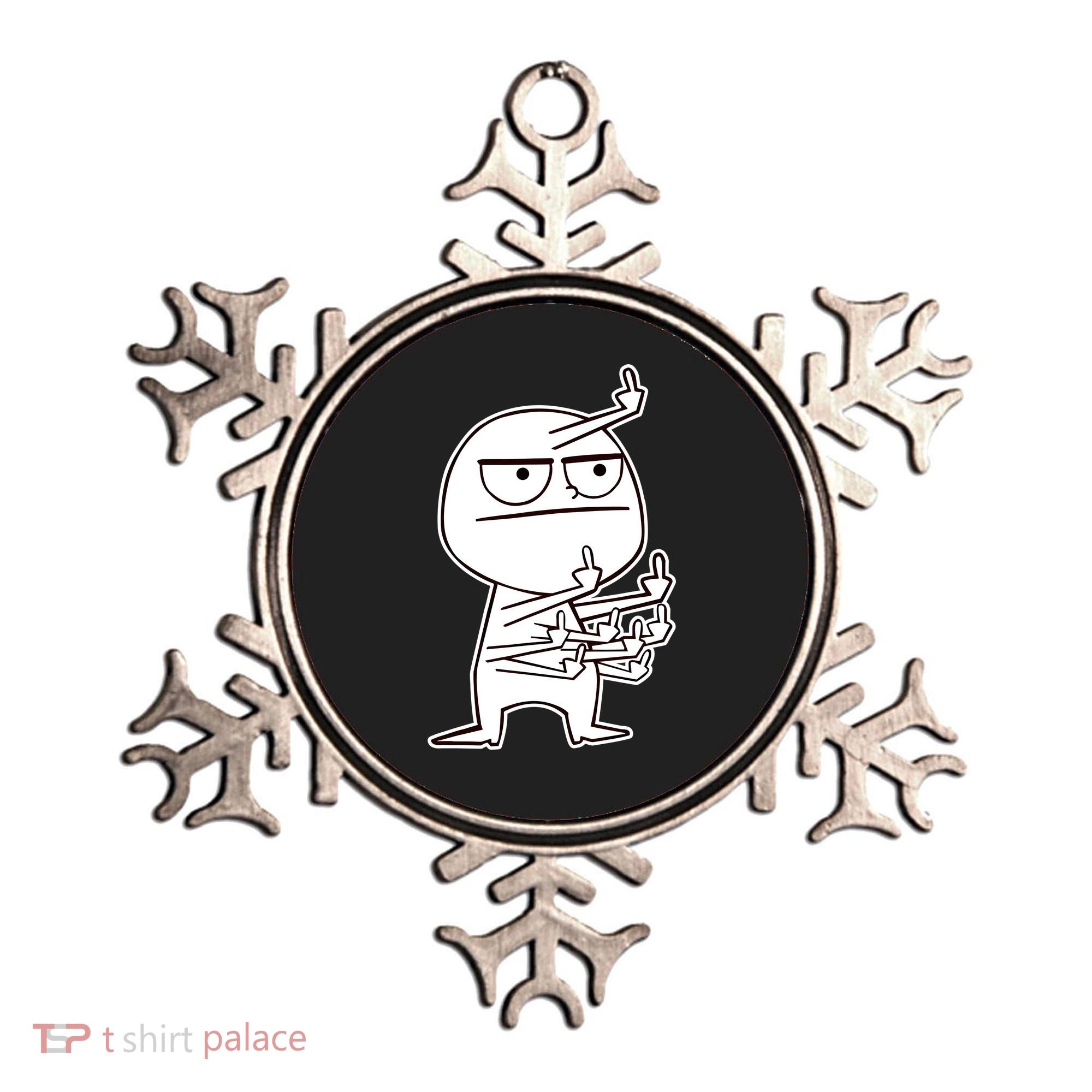 Middle Finger Maniac Funny Ornament