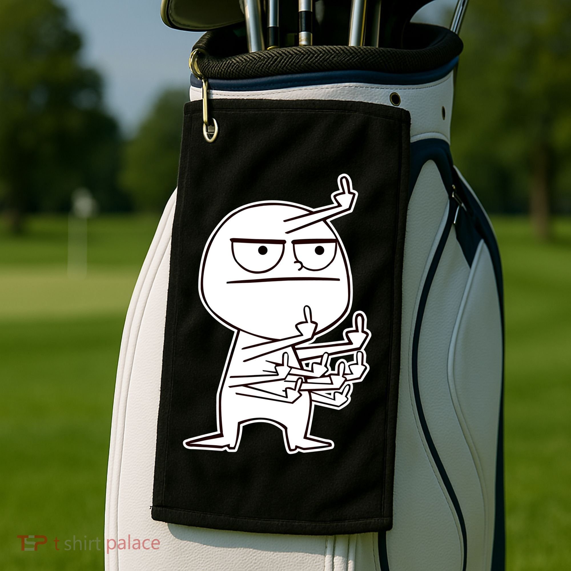 Middle Finger Maniac Funny Golf Towel