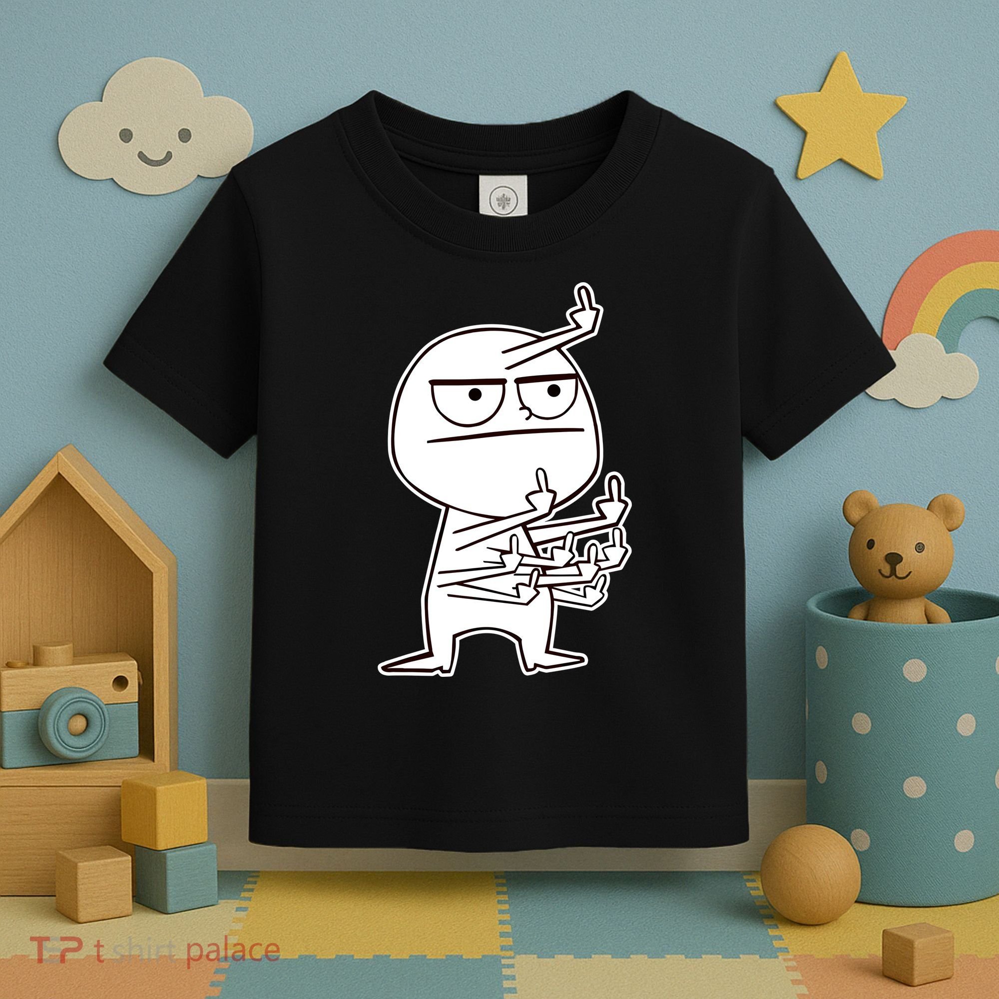 Middle Finger Maniac Funny Toddler T-Shirt