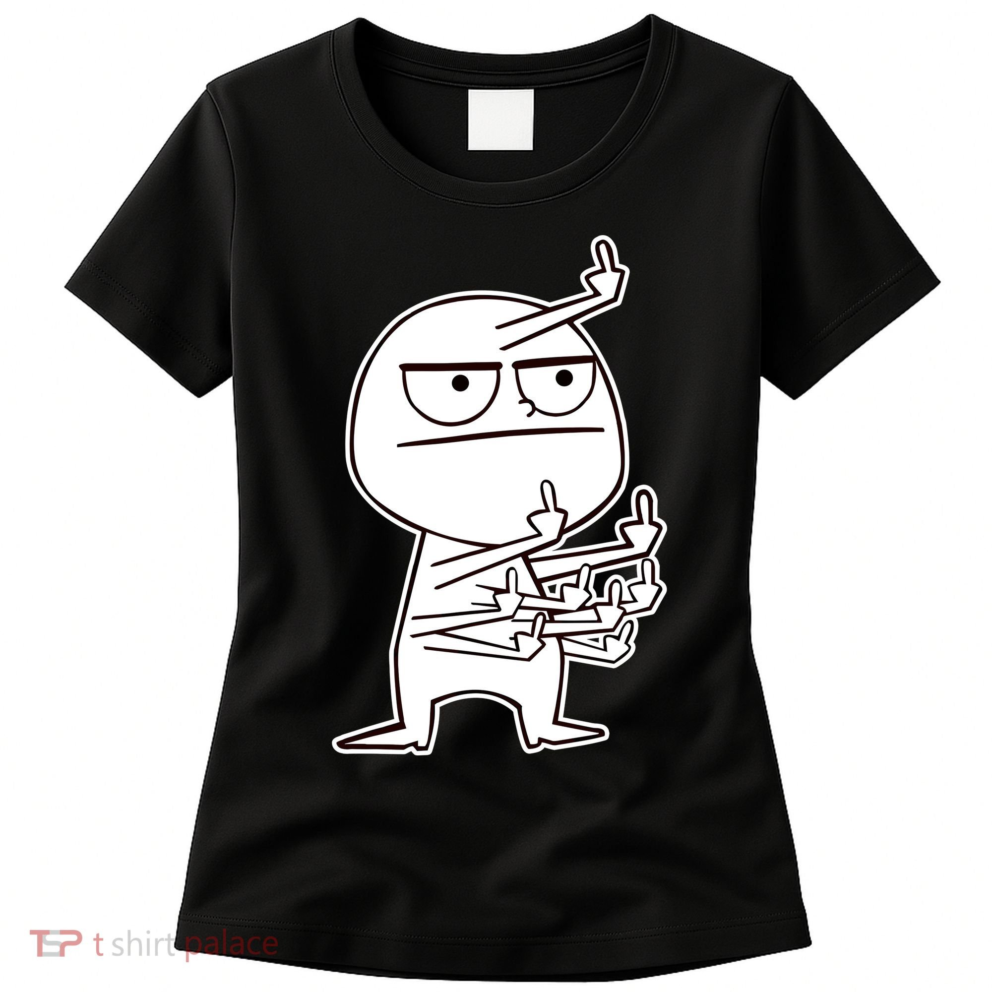 Middle Finger Maniac Funny Women's T-Shirt