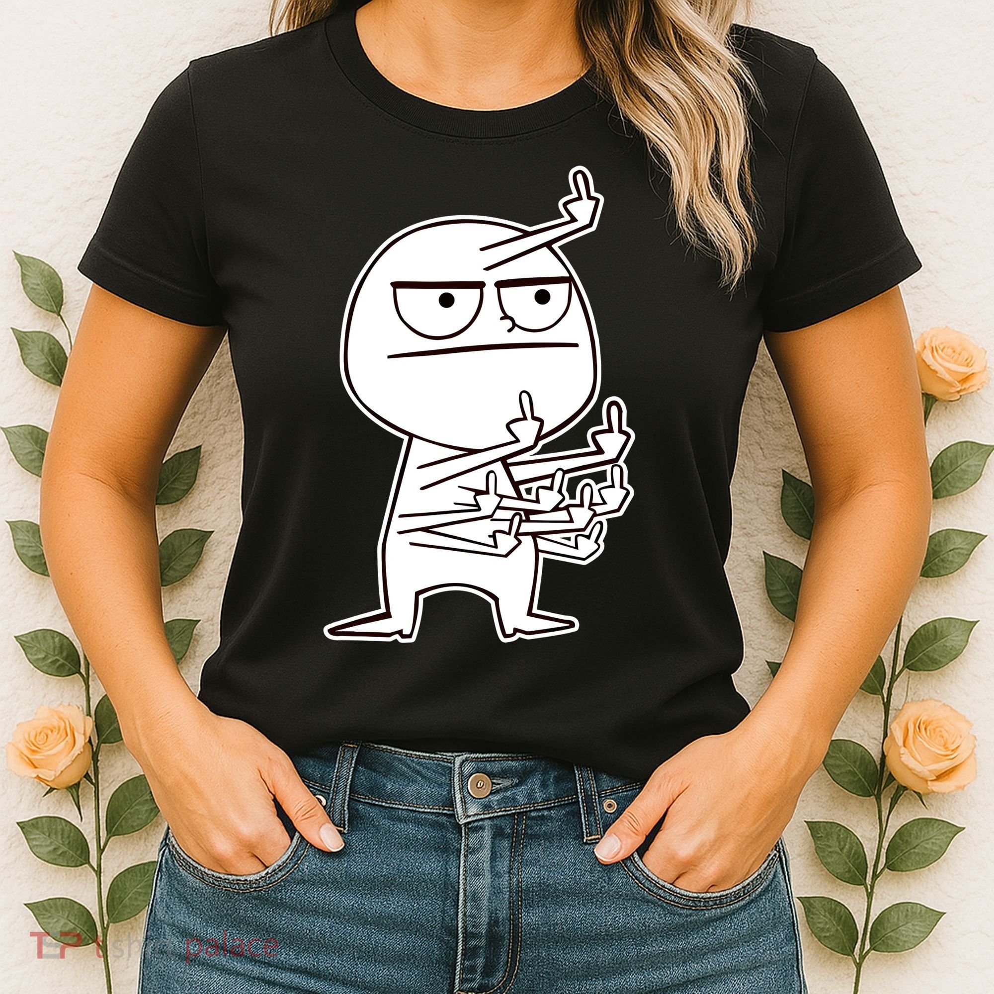 Middle Finger Maniac Funny Women's T-Shirt