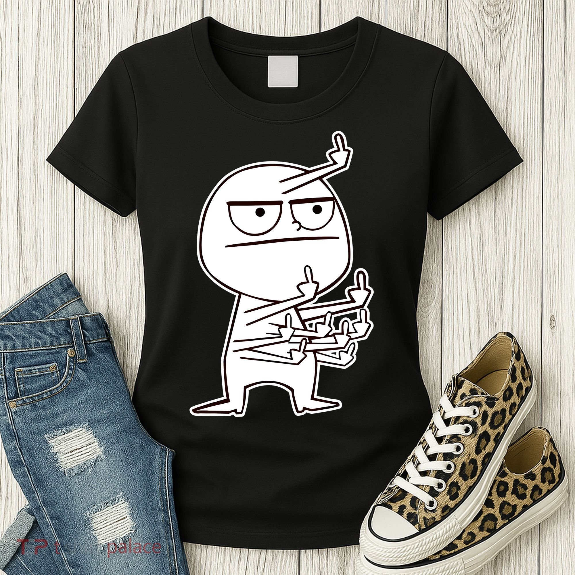 Middle Finger Maniac Funny Women's T-Shirt