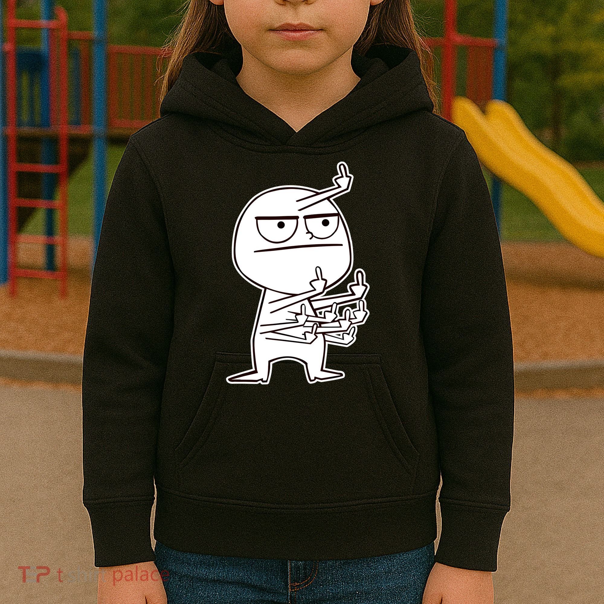 Middle Finger Maniac Funny Kids Hoodie