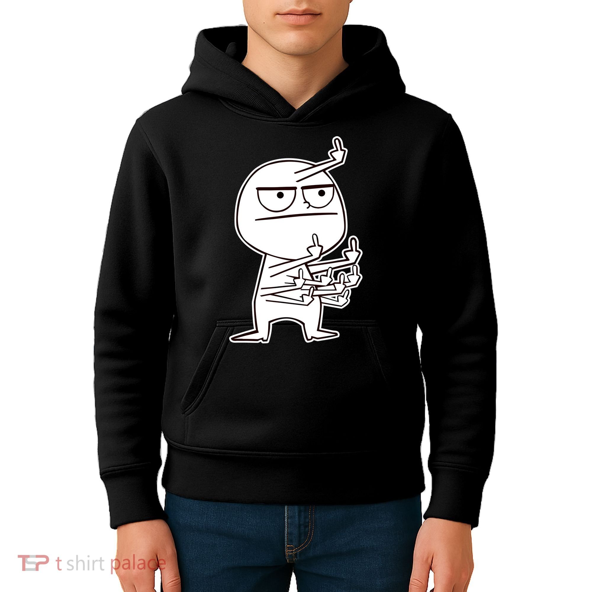 Middle Finger Maniac Funny Kids Hoodie