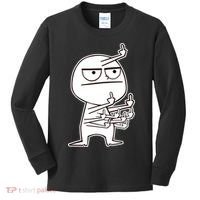 Middle Finger Maniac Funny Kids Long Sleeve Shirt thumb 0
