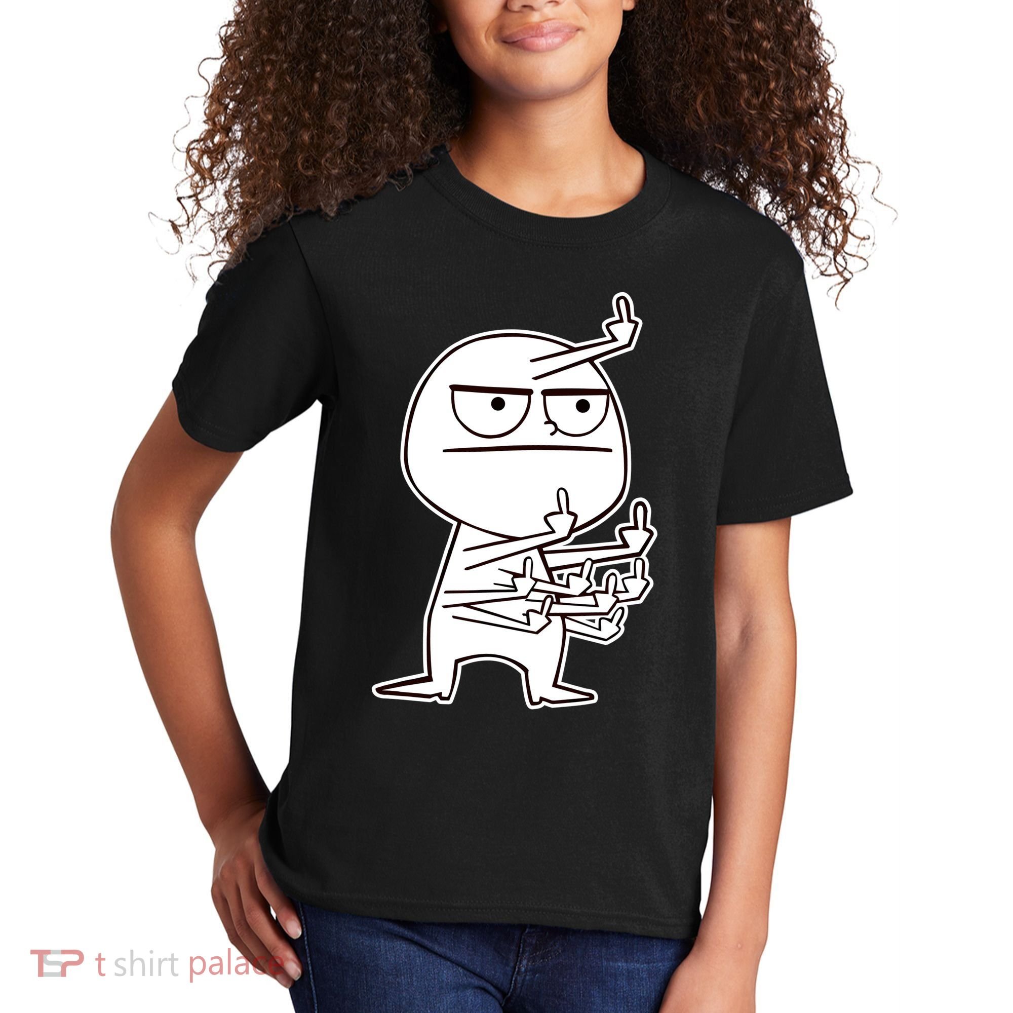 Middle Finger Maniac Funny Kids T-Shirt