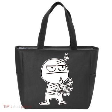 Middle Finger Maniac Funny Tote Bag