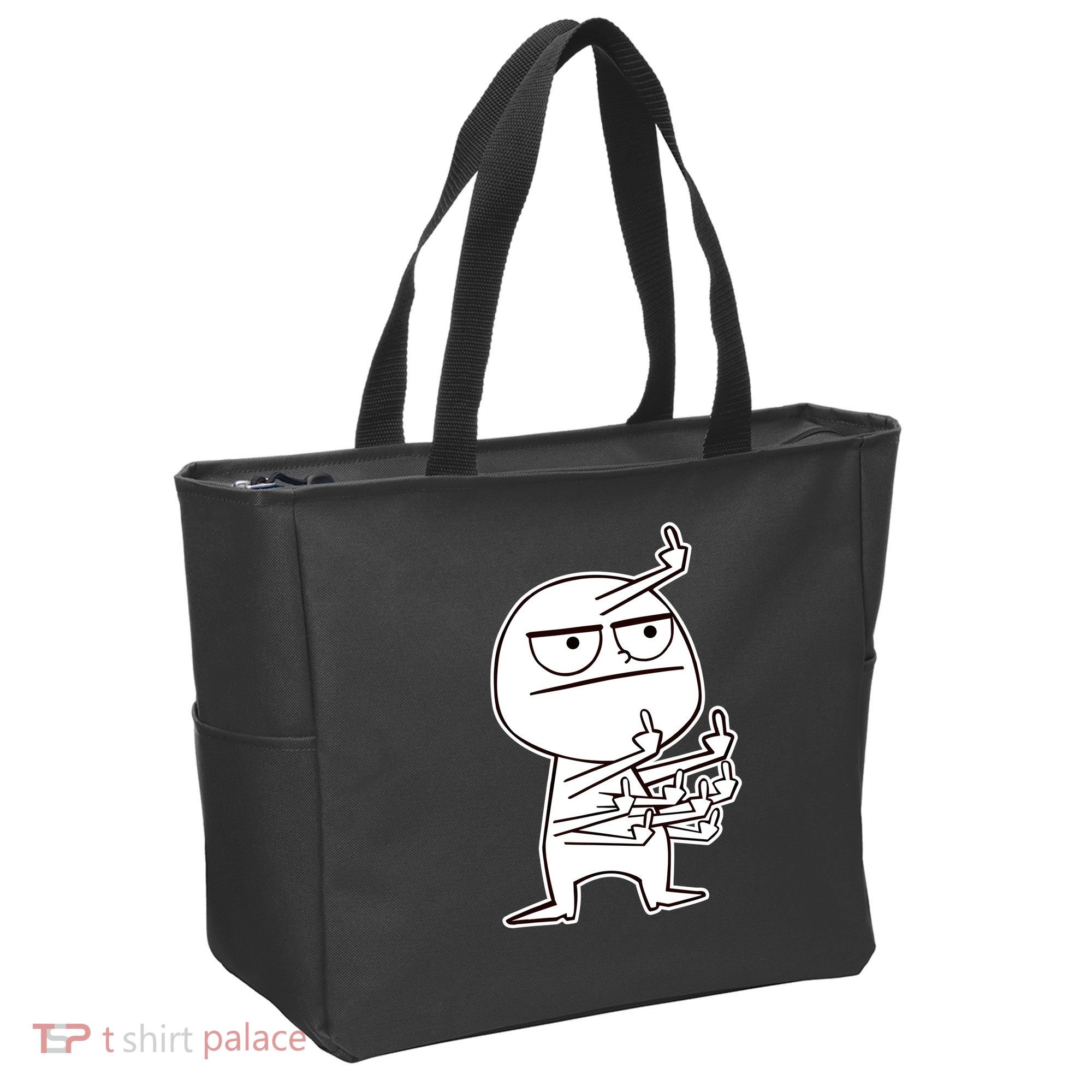 Middle Finger Maniac Funny Tote Bag